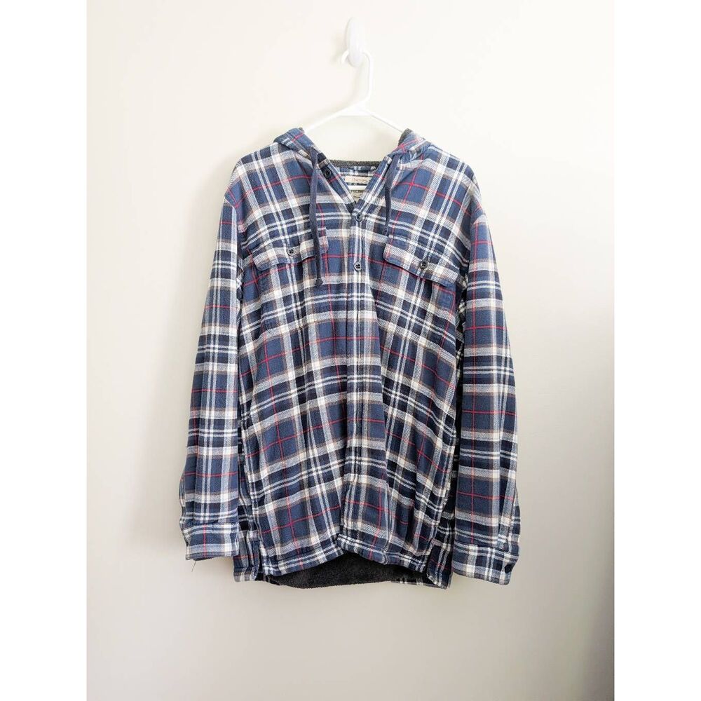 LL Bean Traditional Fit Fleece Lined Flannel Mens